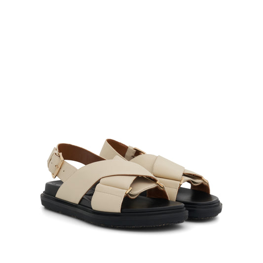 Fussbett Criscross Sandal in Silk White