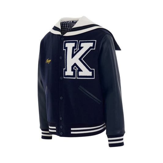 Sailor Varsity Jacket in Midnight Blue