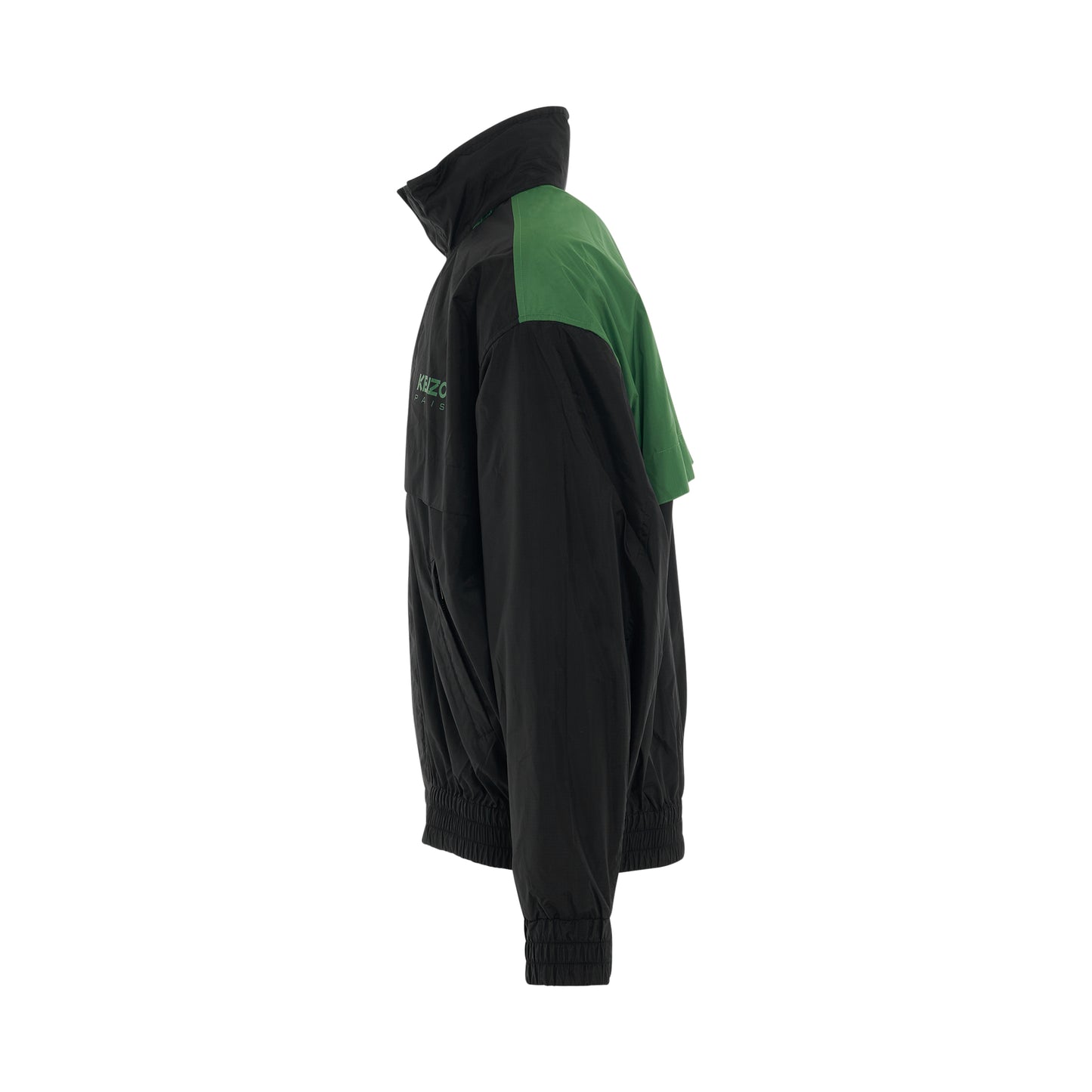 Logo High Neck Windbreaker in Black