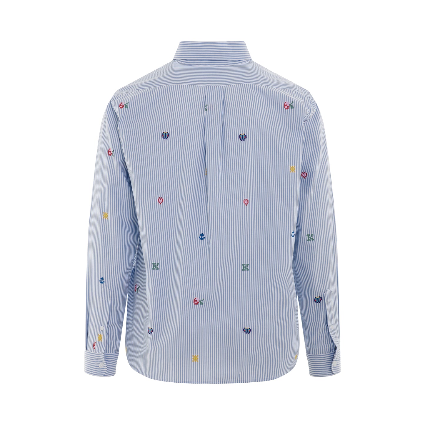 Pixel Striped Casual Shirt in Light Blue