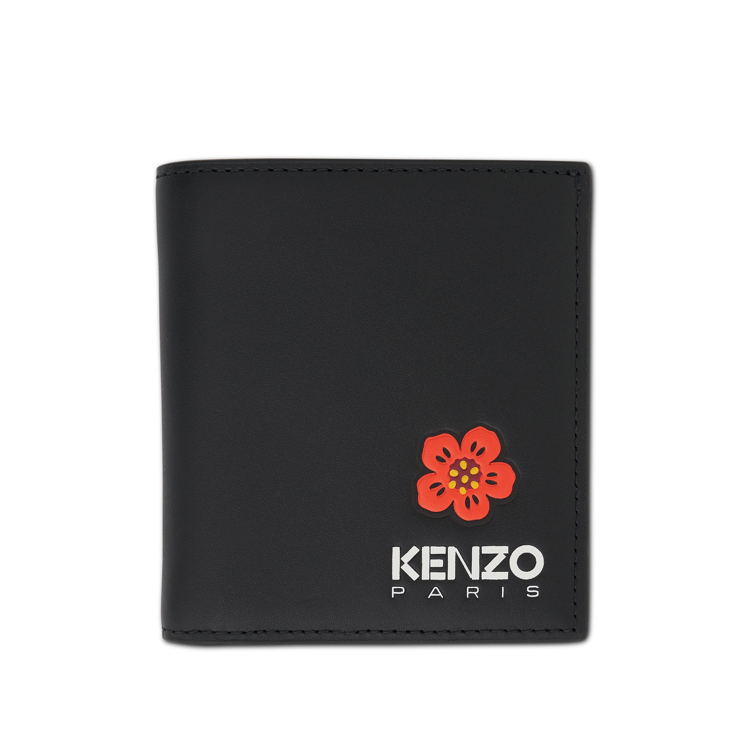 Boke Flower Leather Wallet in Black