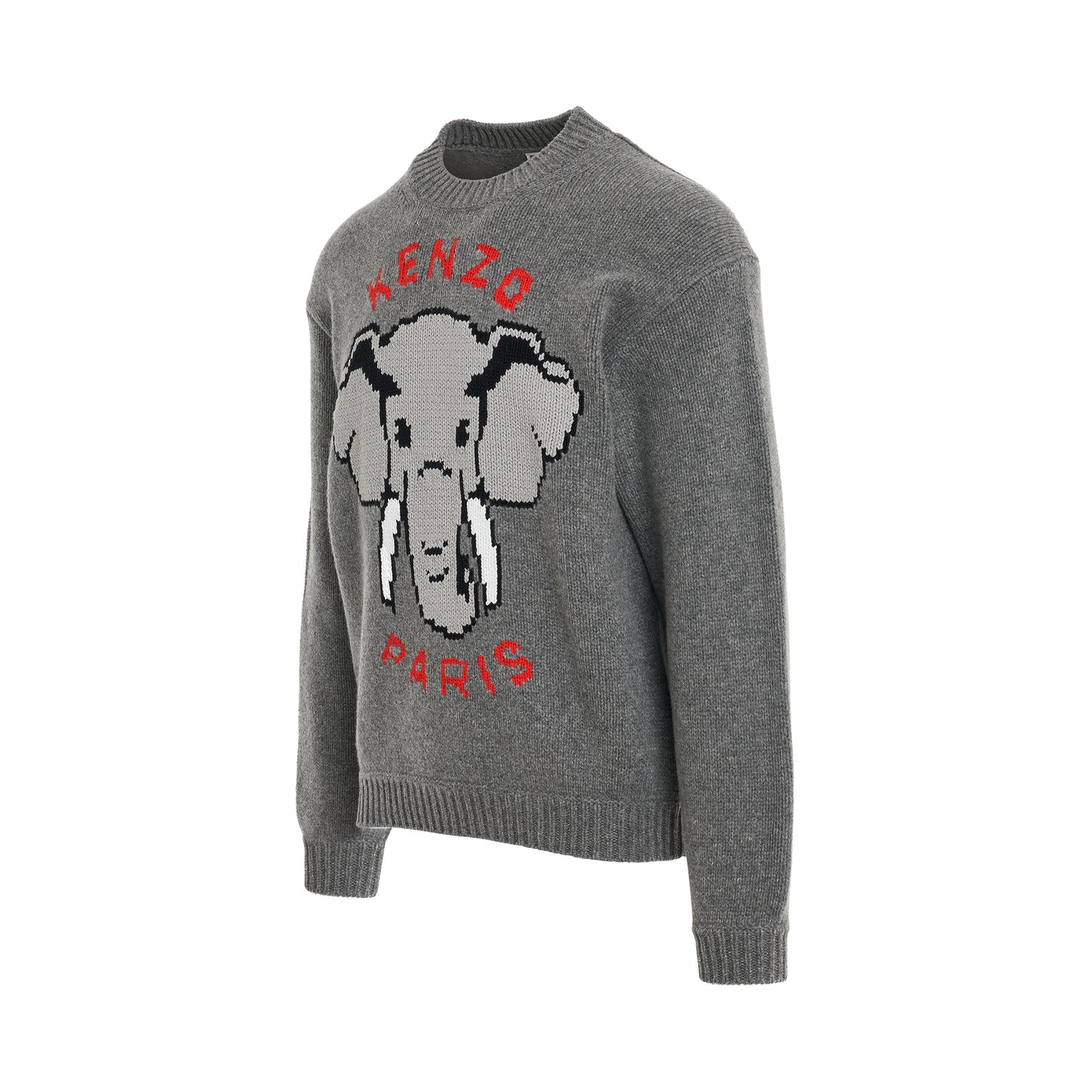 Kenzo Elephant Knit Sweater in Misty Grey