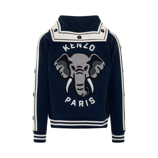 Elephant Zipped Jacket in Midnight Blue