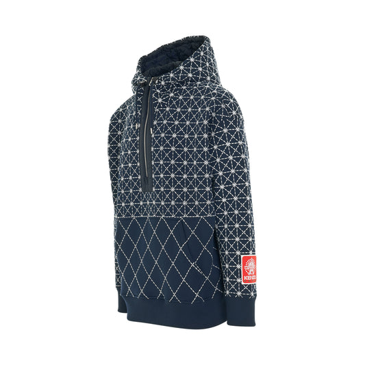 Sashiko Stitch Oversize Hoodie