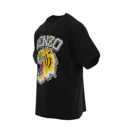 Tiger Varsity Oversize T-Shirt in Black