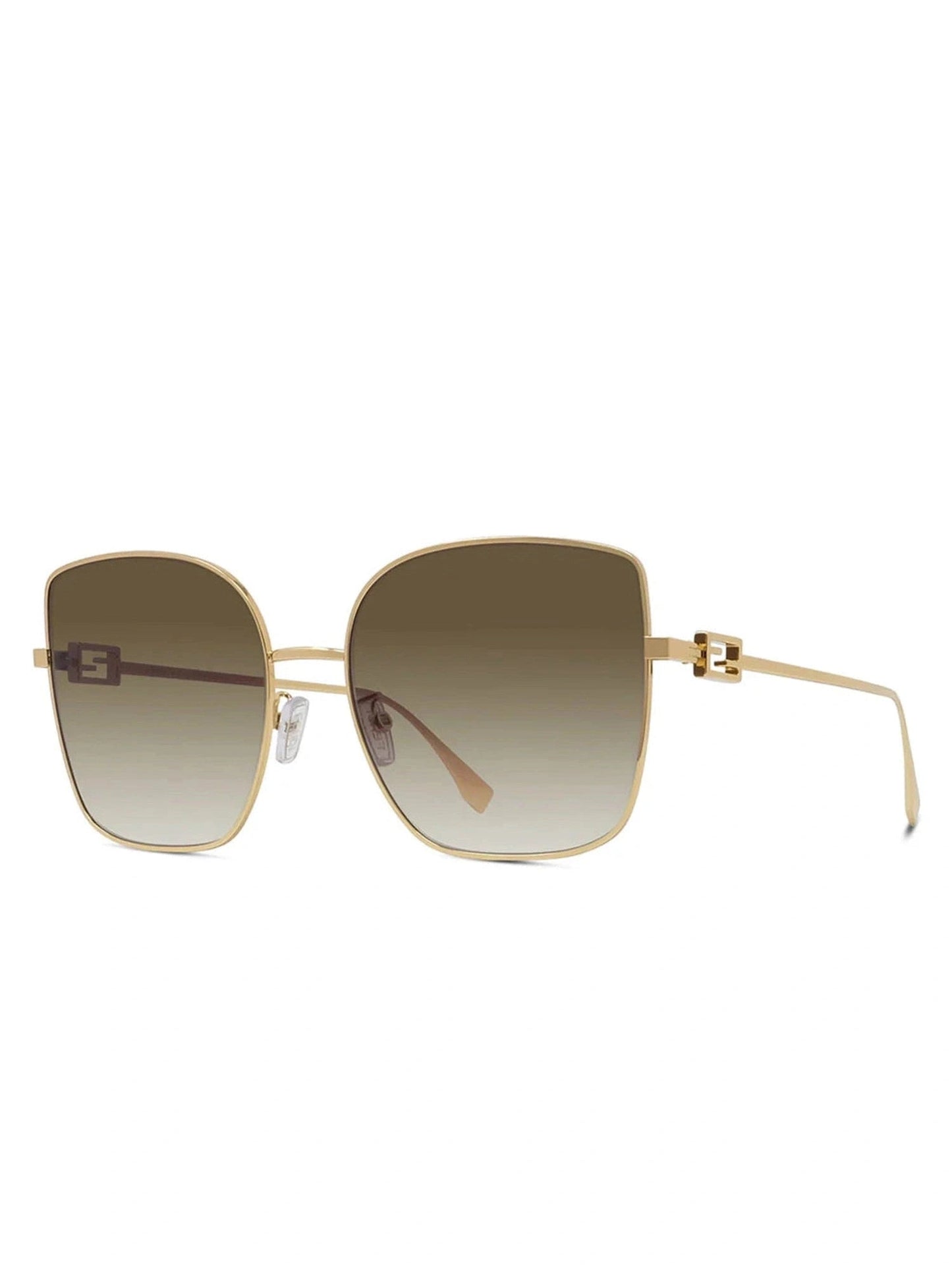Fendi FE40013U 5930F Rectangle Sunglasses in Gold