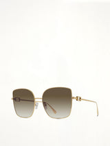 Fendi FE40013U 5930F Rectangle Sunglasses in Gold