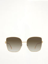 Fendi FE40013U 5930F Rectangle Sunglasses in Gold
