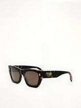 Fendi FE40100I 5355E Acetate Sunglasses in Havana/Brown