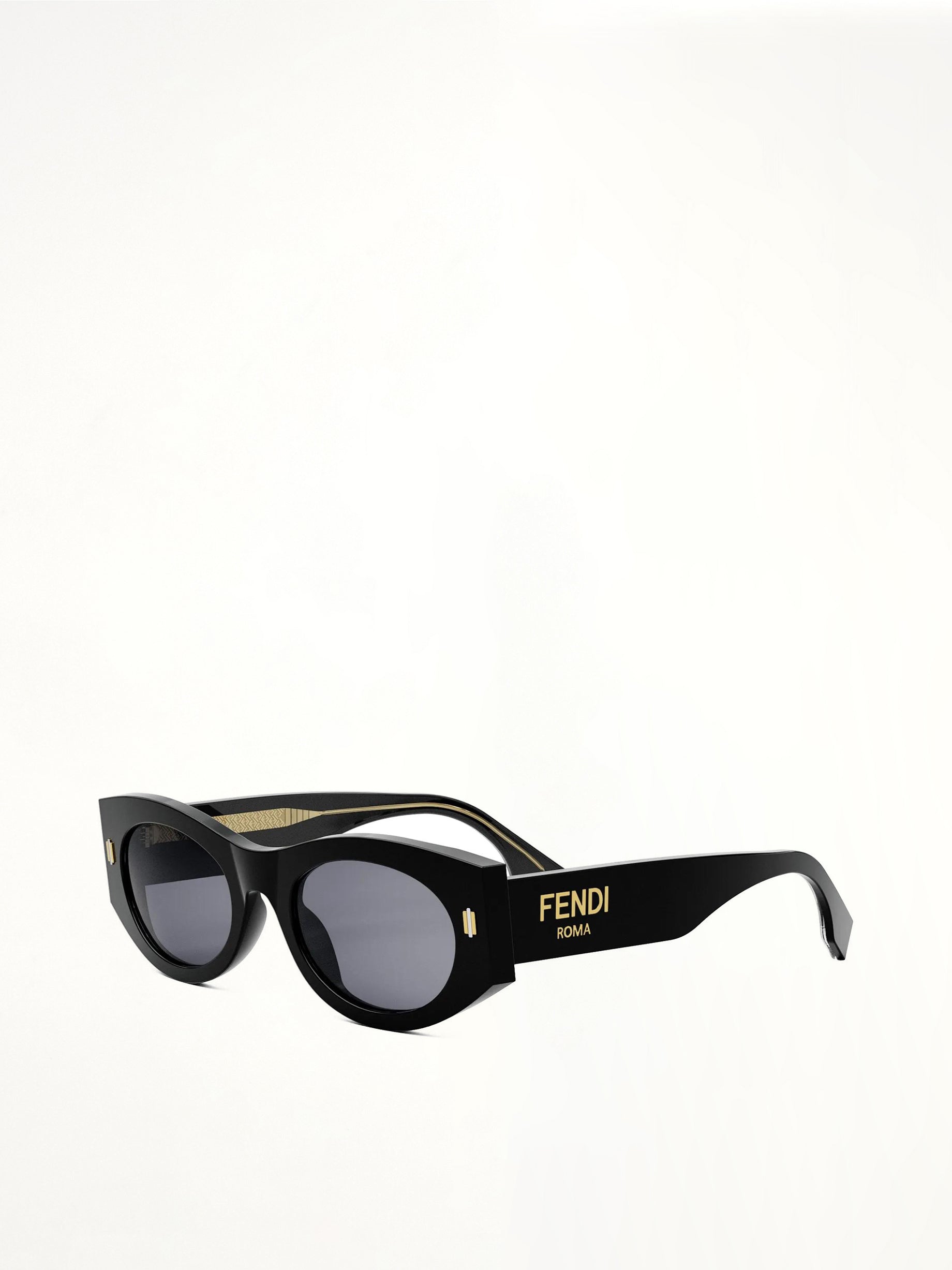 Fendi FE40125F 5301V Acetate Sunglasses in Black/Gold