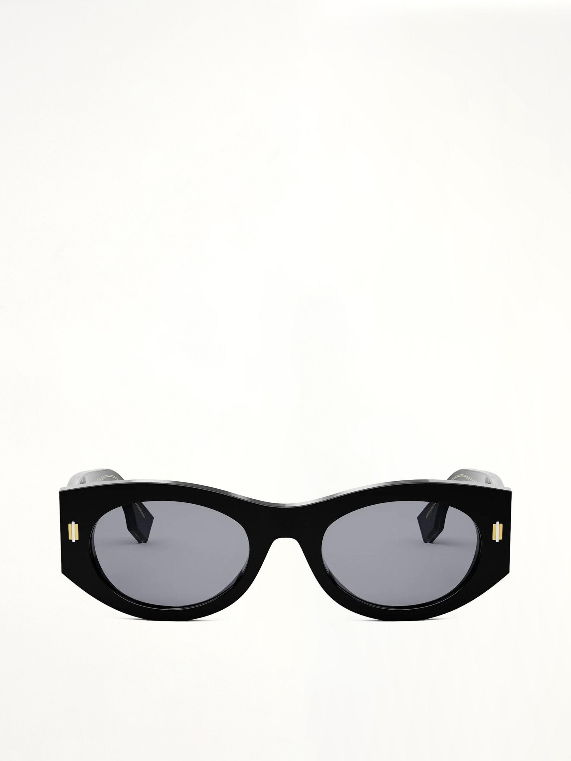 Fendi FE40125F 5301V Acetate Sunglasses in Black/Gold
