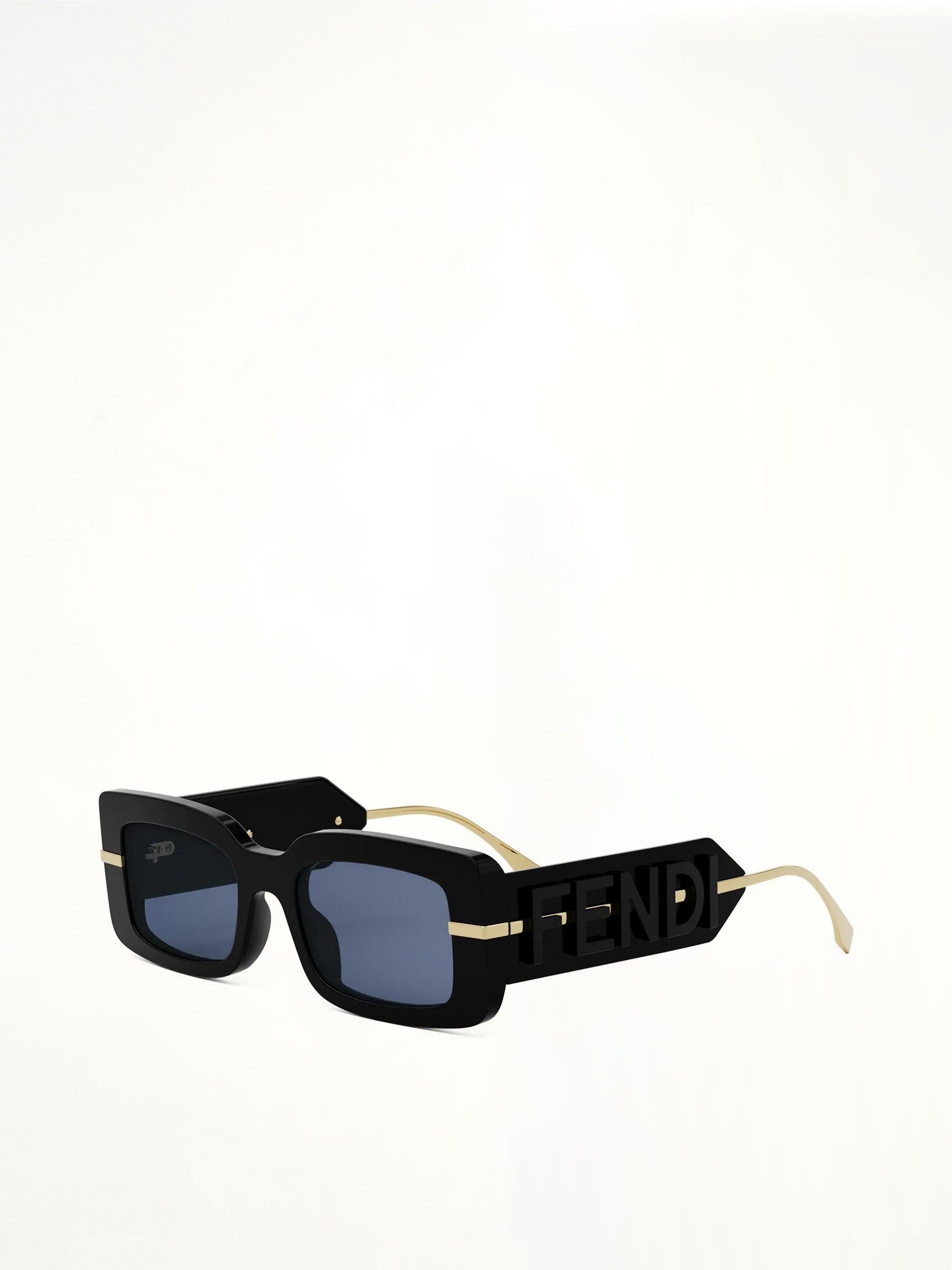 Fendi FE40133I 5101V Acetate Sunglasses in Black/Gold