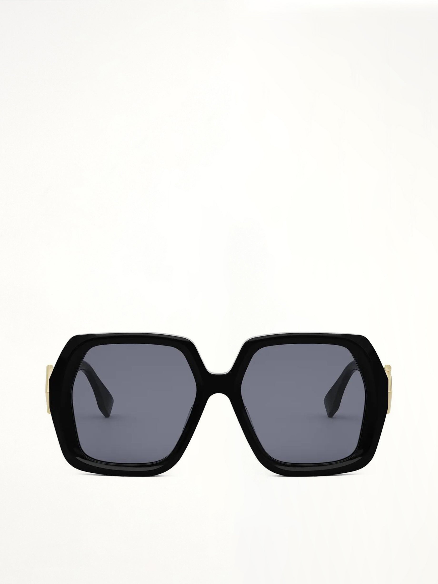 Fendi FE40139F 5401V Acetate Sunglasess in Black/Gold