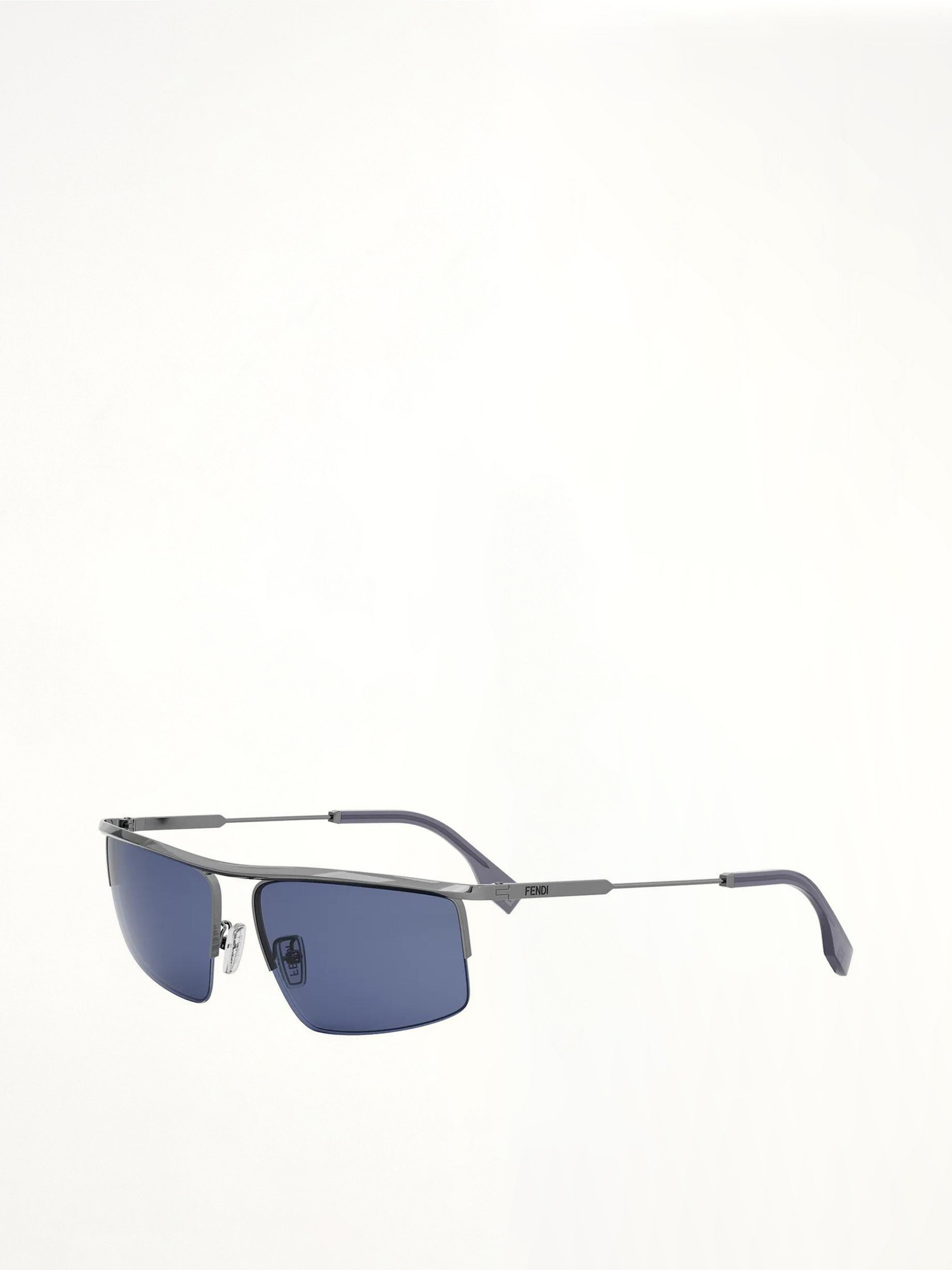 Fendi FE40141U 6012V Metal Sunglasess in Grey/Blue