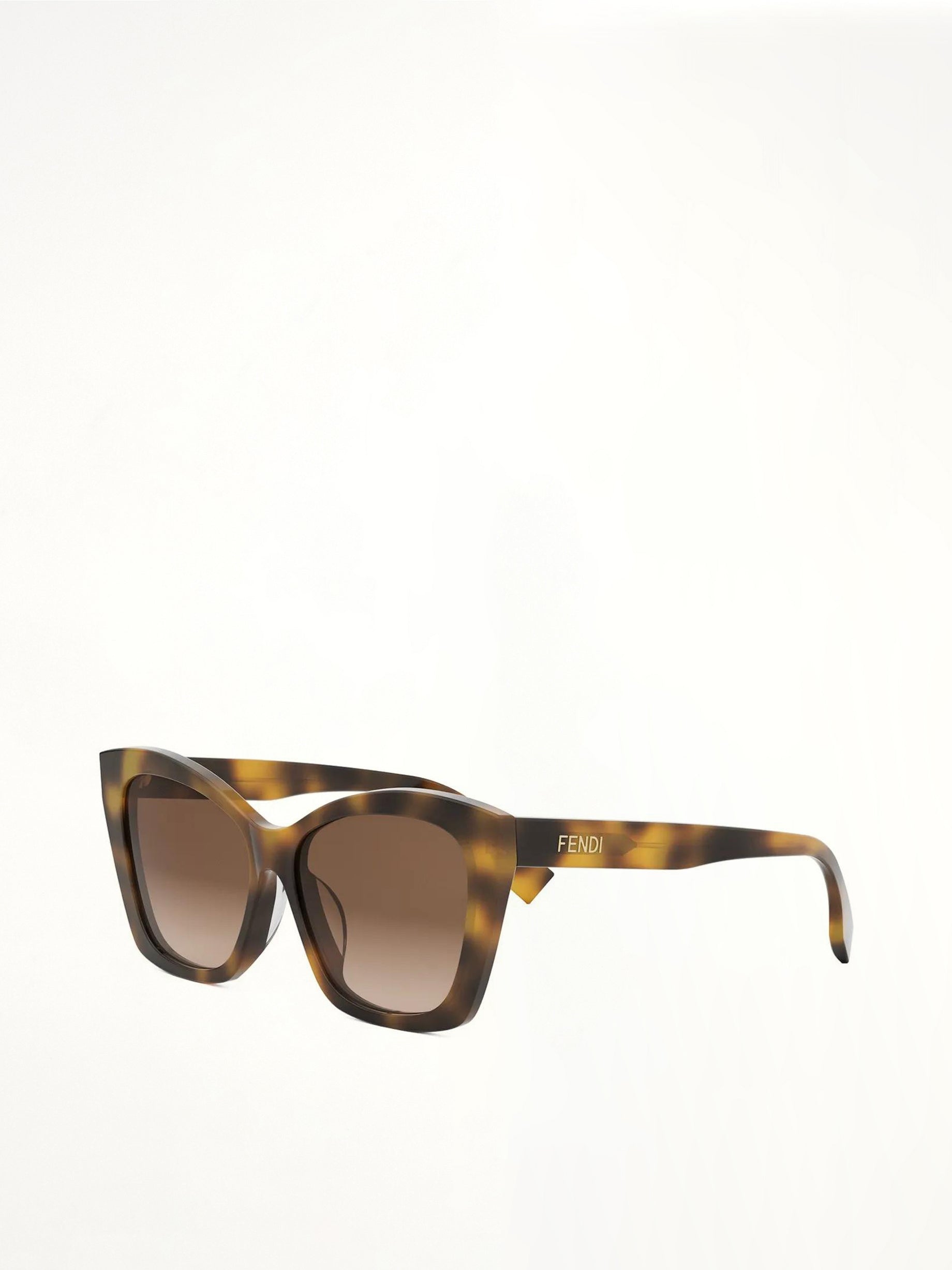 Fendi FE40151F 5753F Acetate Sunglasses in Tortoise/Gold