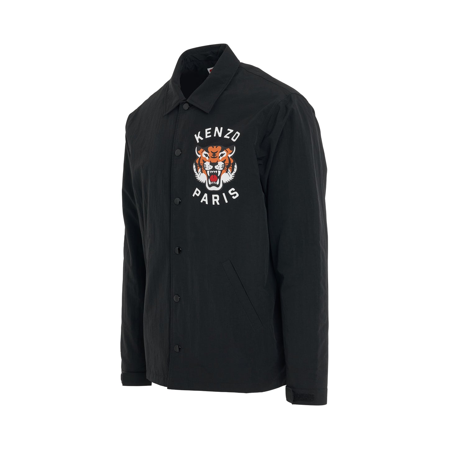 Lucky Tiger Padded Coach Jacket in Black