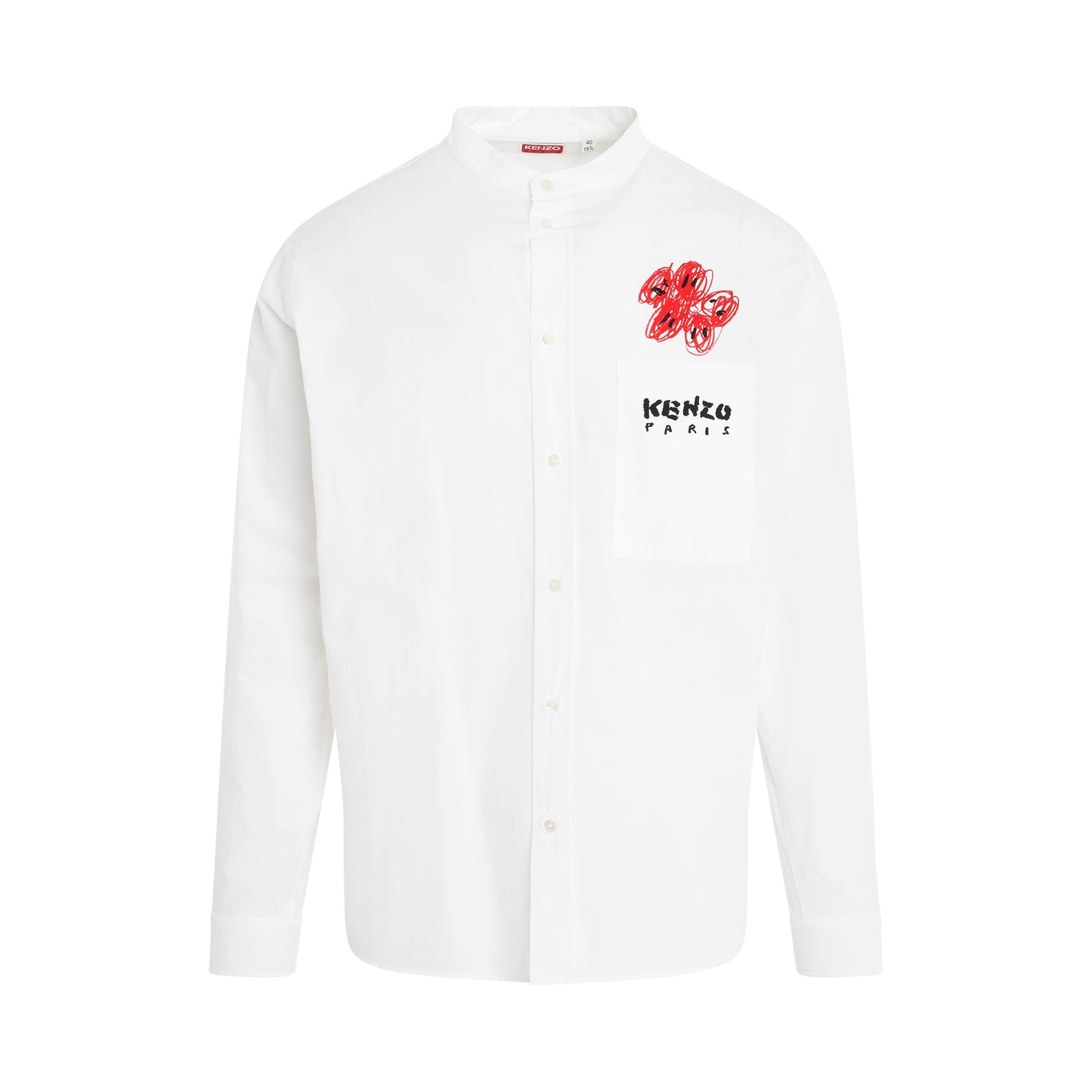 Kenzo Drawn Varsity Dress Shirt in White