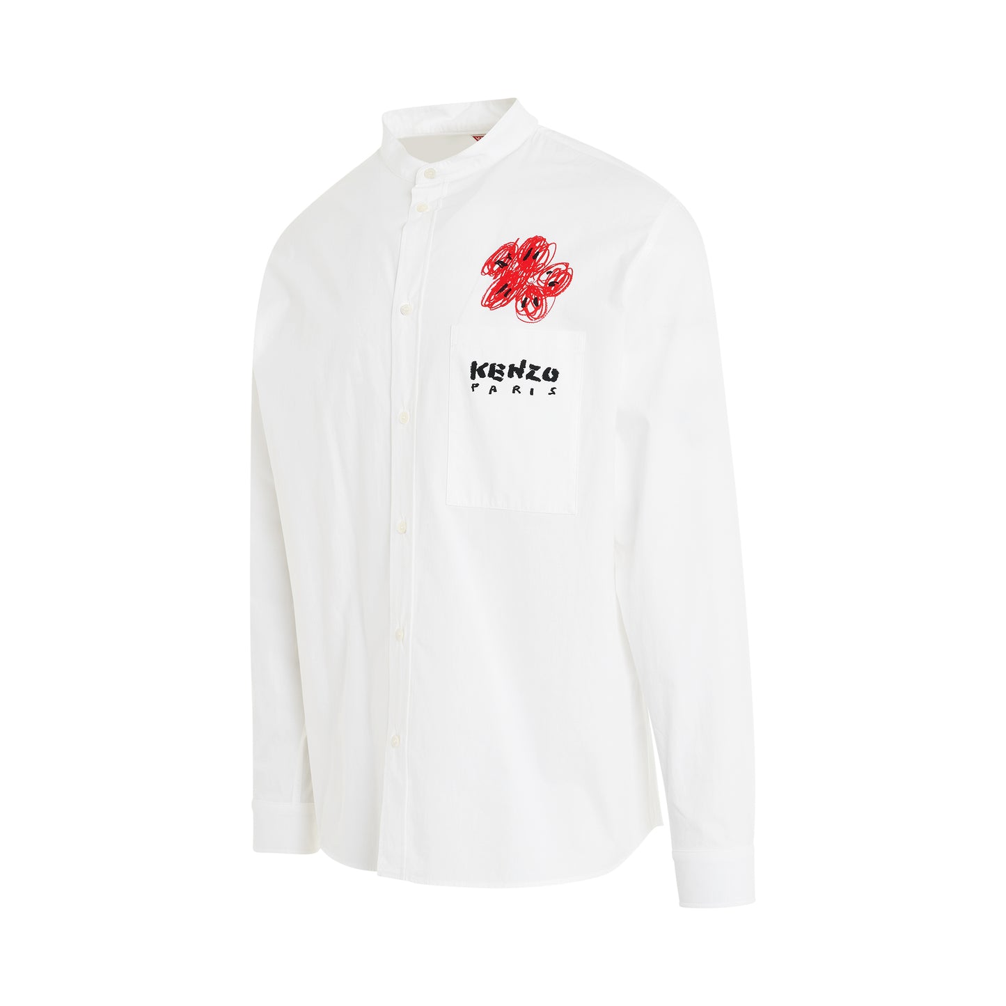 Kenzo Drawn Varsity Dress Shirt in White