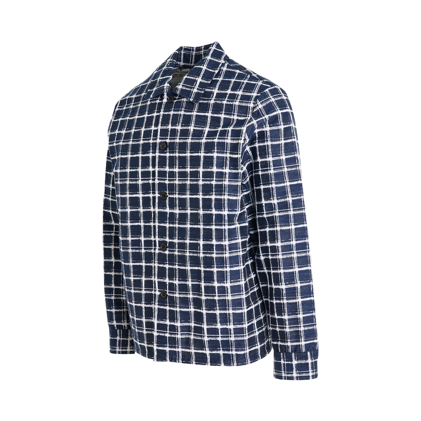 Kenzo Check Jacquard Overshirt in Midnight Blue