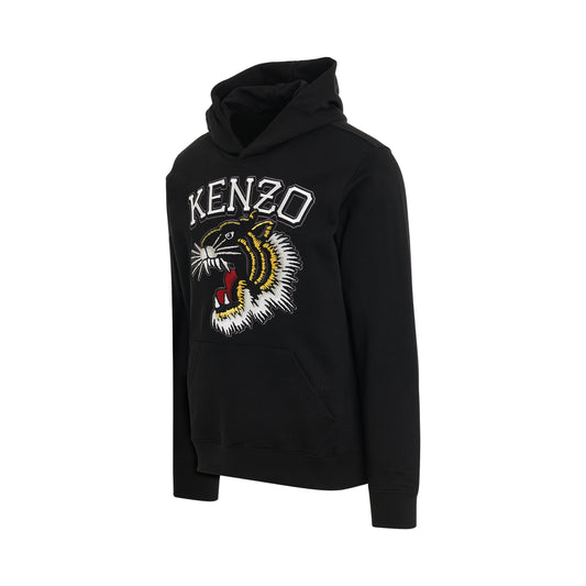 Tiger Varsity Slim Hoodie in Black