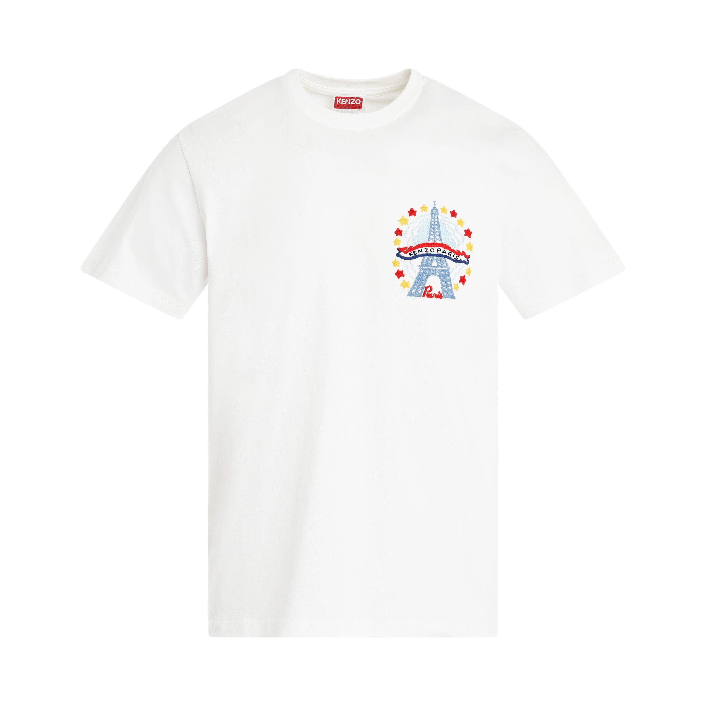 Drawn Varsity Slim T-Shirt in Off White