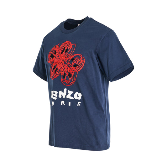 Drawn Varsity Classic T-Shirt in Midnight Blue