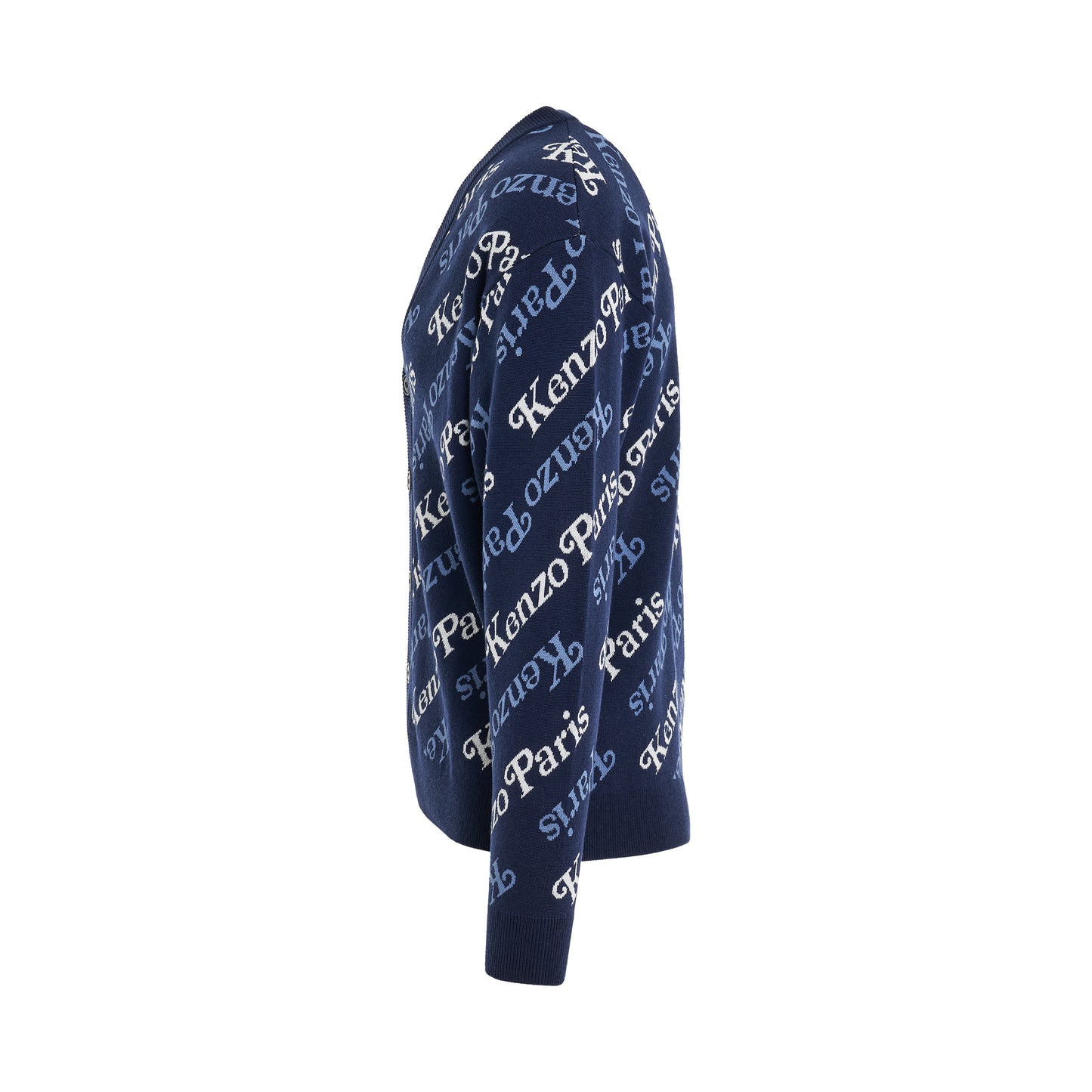 Kenzo By Verdy All-Over Logo Cardigan in Midnight Blue