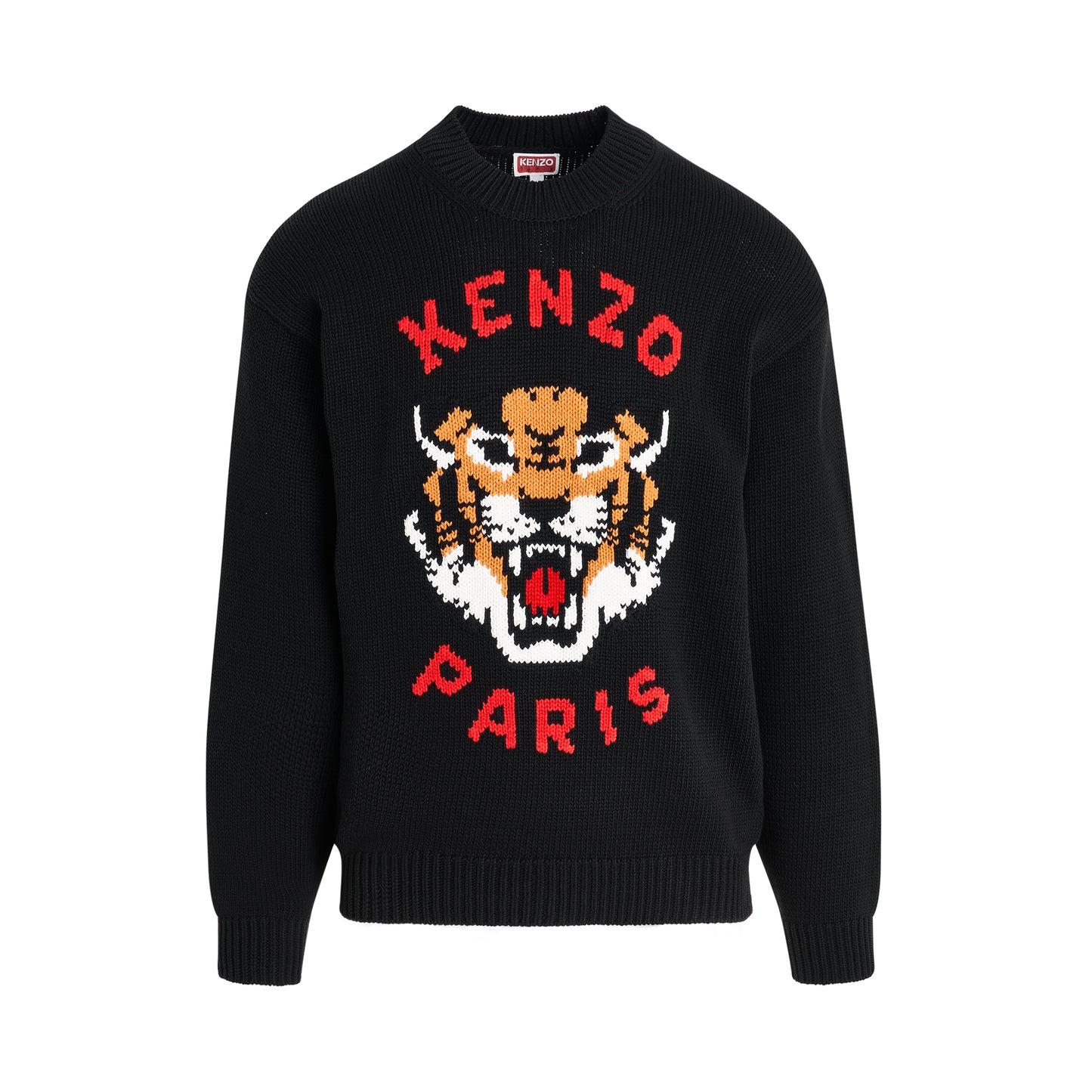Kenzo Lucky Tiger Knit Sweater in Black