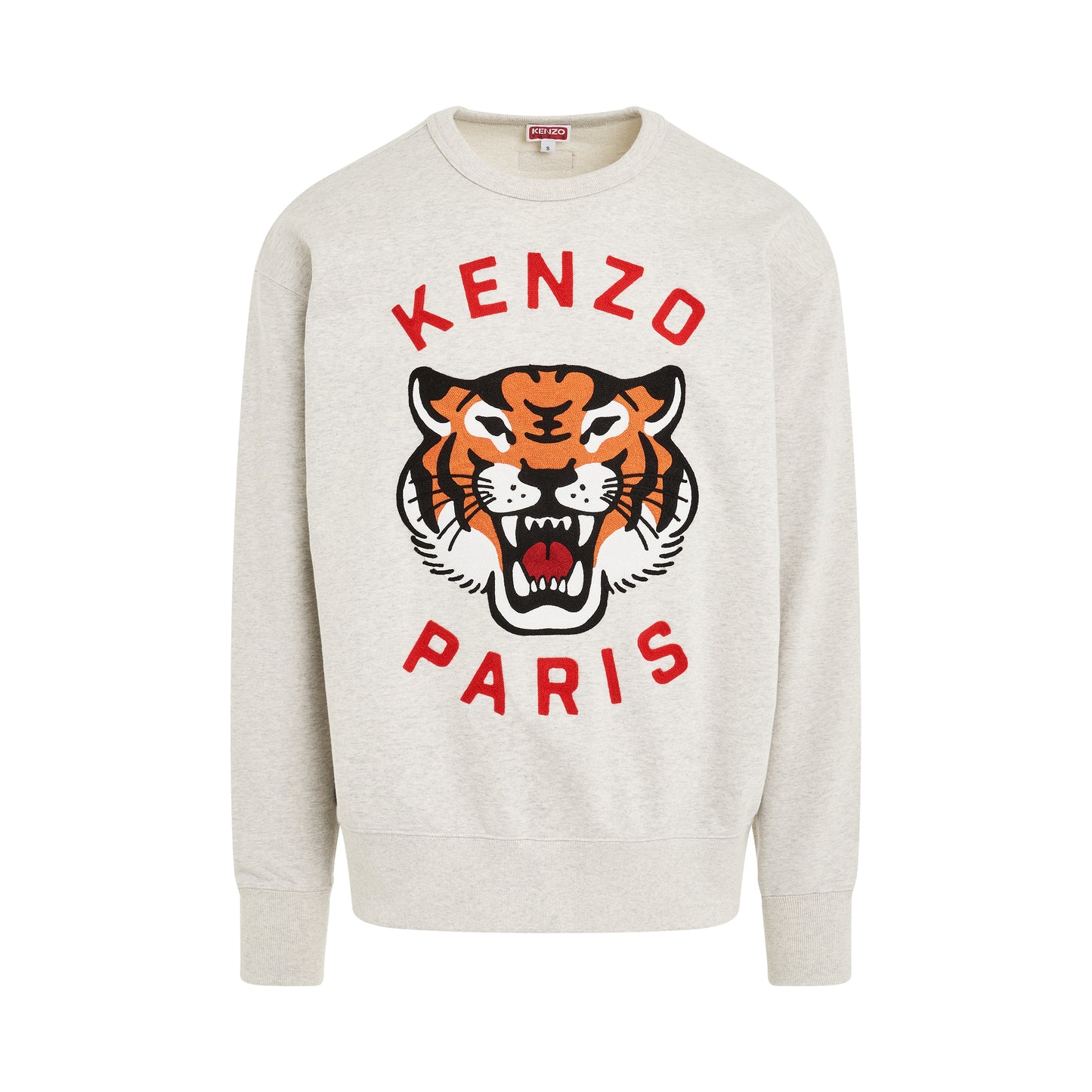 Lucky Tiger Oversized Sweatshirt in Pale Grey