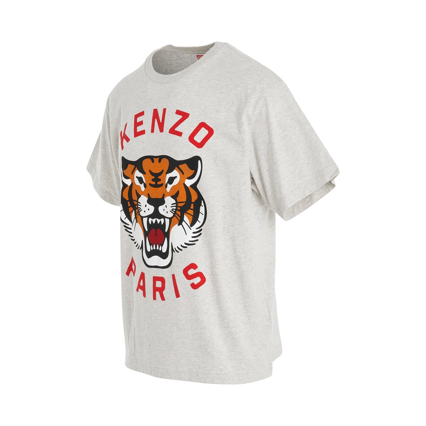 Lucky Tiger Oversized T-Shirt in Pale Grey