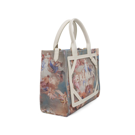 Small B-Army Canvas Sky Print Shopper Bag in Multi Colour/Cream