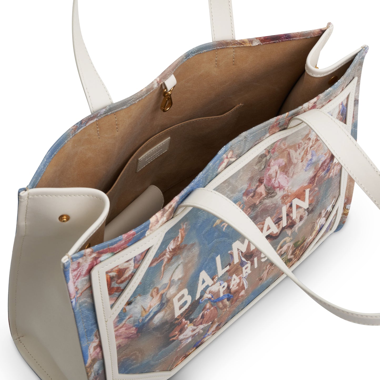 Medium B-Army Canvas Sky Print Shopper Bag in Multi Colour/Cream