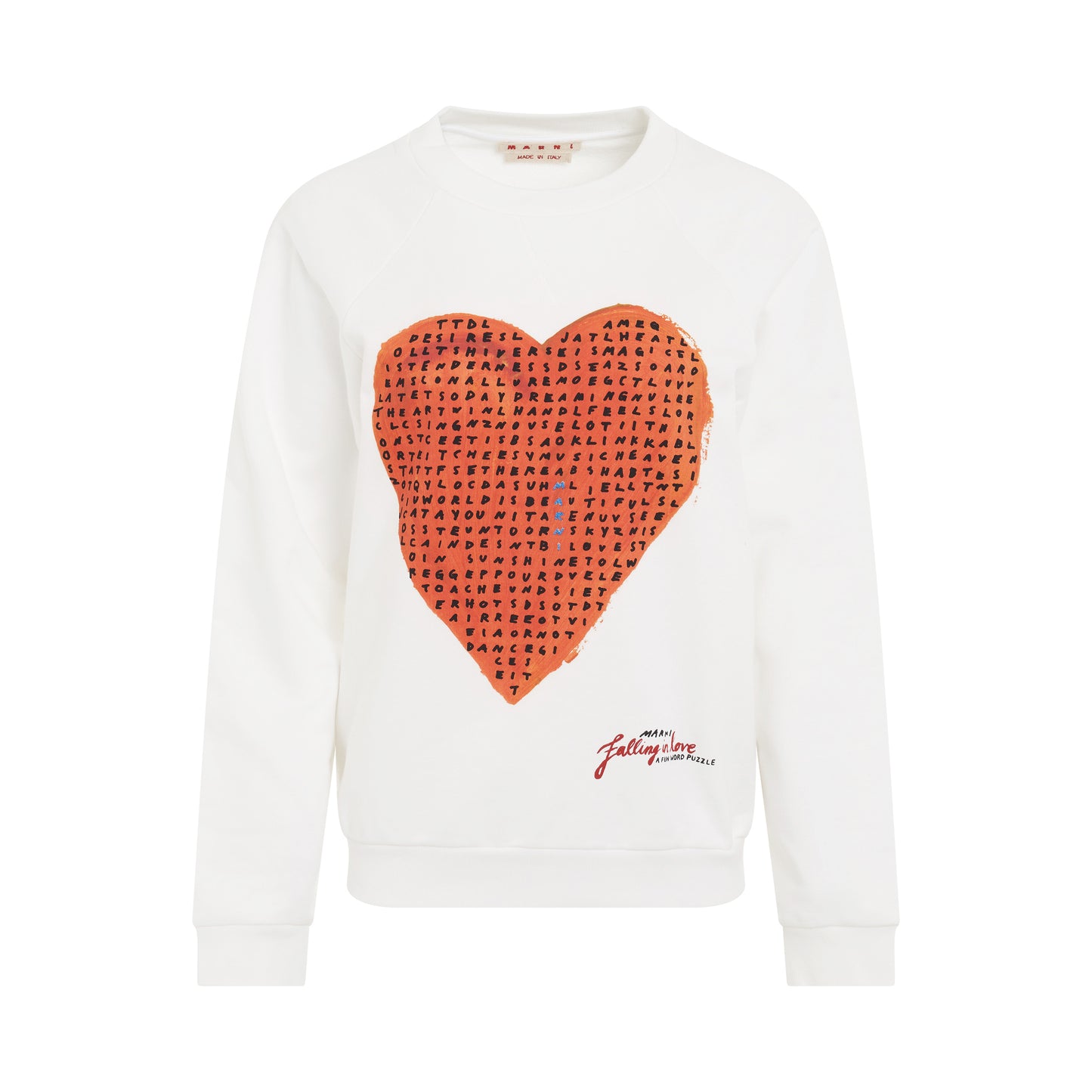 Heart-Printed Sweatshirt in White