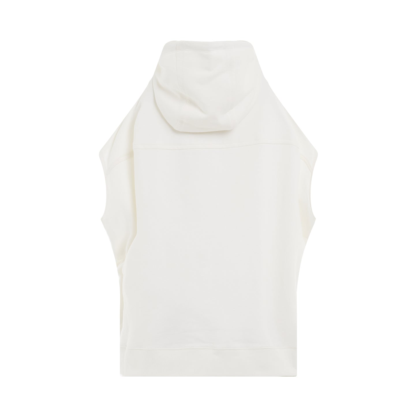 Sleeveless Logo Hoodie in Stone White