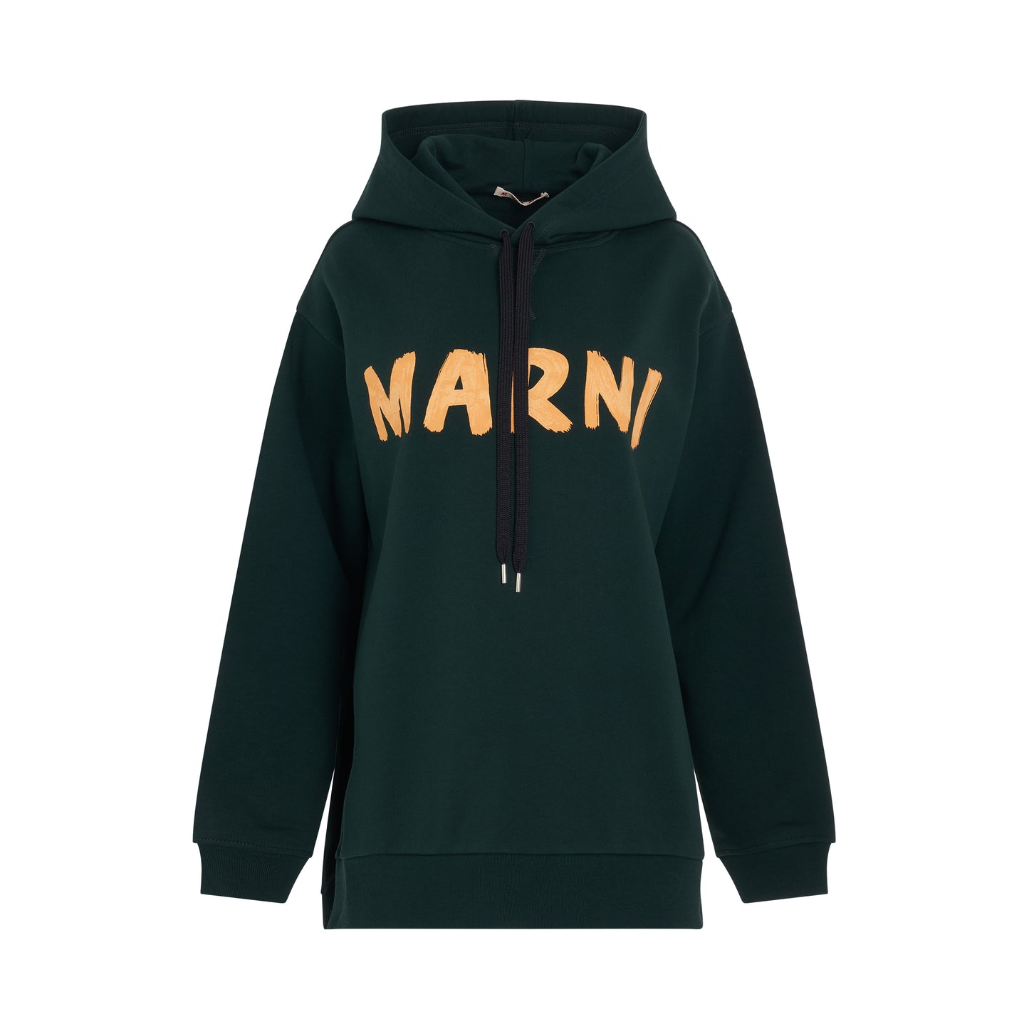 Logo Printed Hoodie in Spherical Green