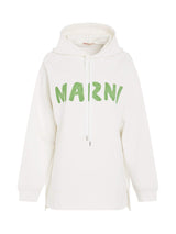 Logo Printed Hoodie in White