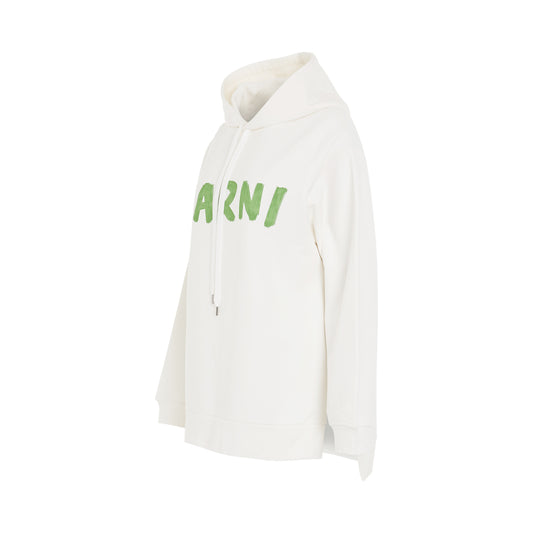 Logo Printed Hoodie in White