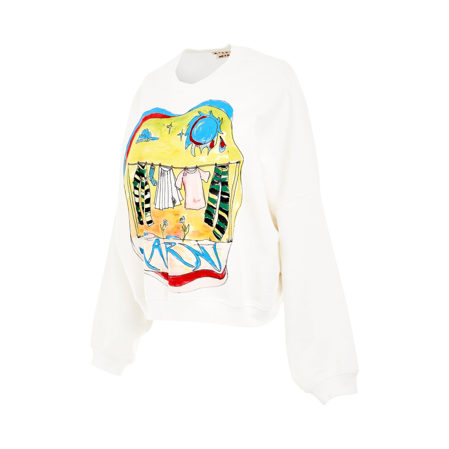 Sun Dry Print Sweatshirt in White