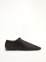 Souris Flat Classic Derbies in Dark Chocolate Side View | LEMAIRE