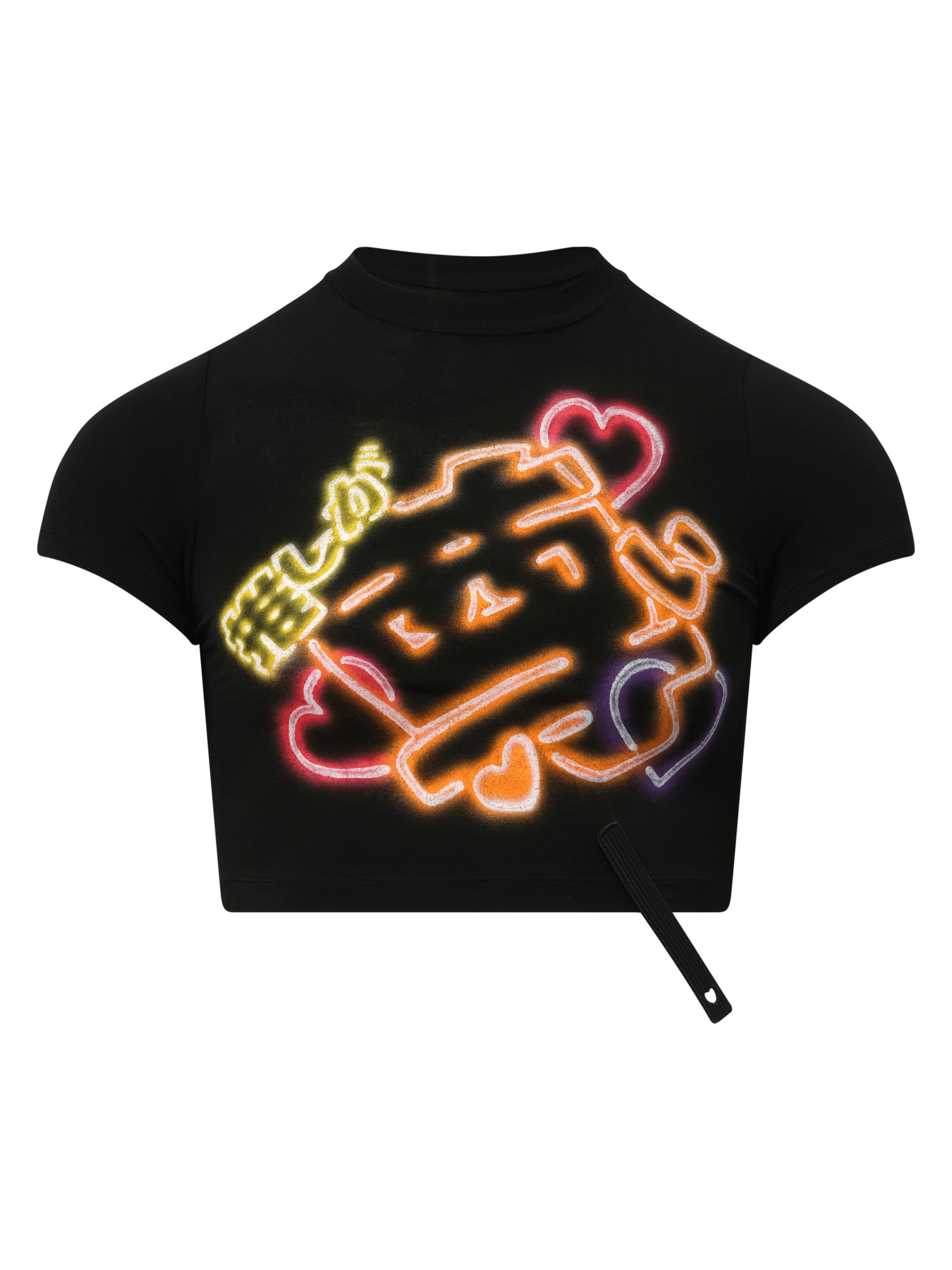 Doublet Japanese Fan-Service Neon Paint T-Shirt in Black