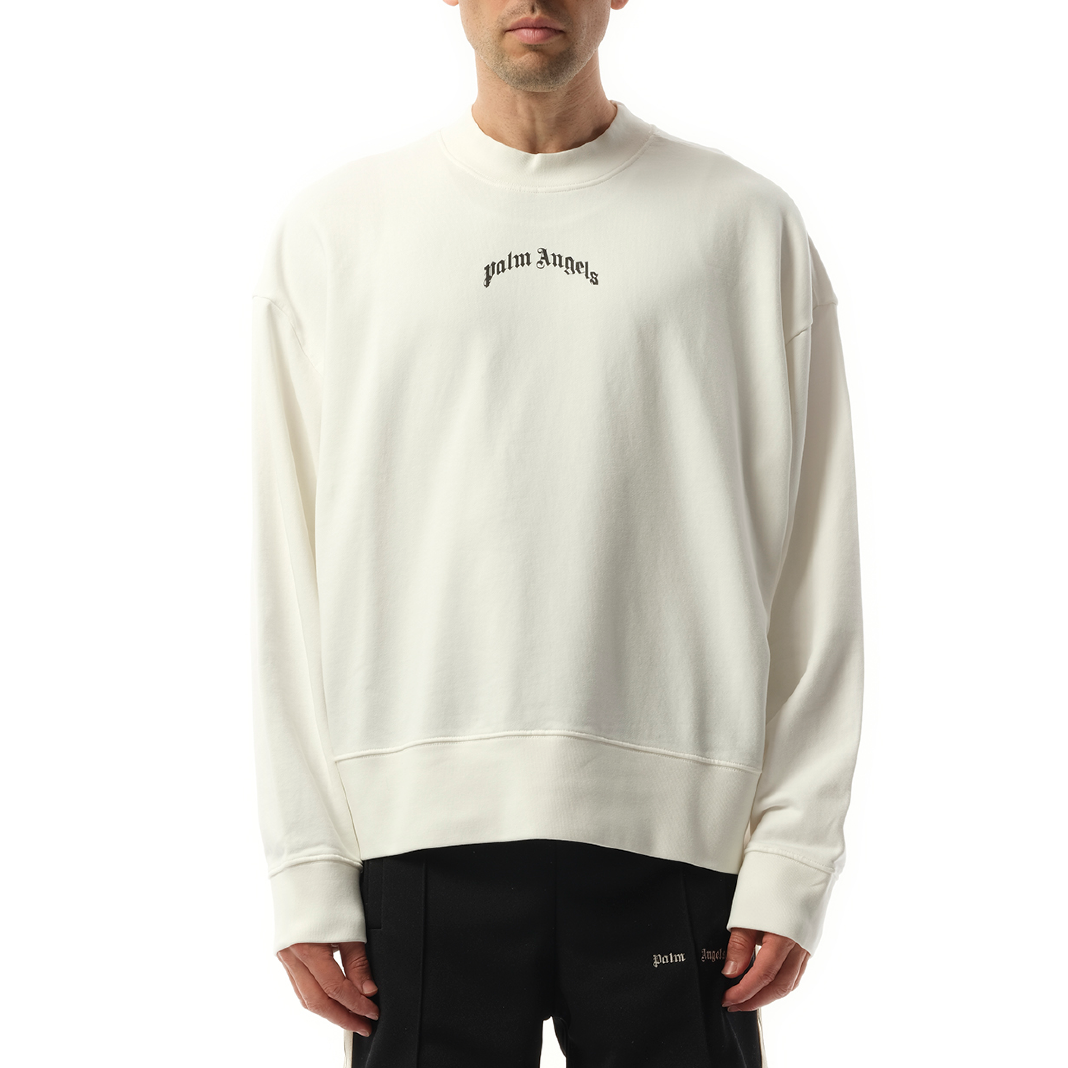 Back Curved Logo Sweatshirt in Off White/Black