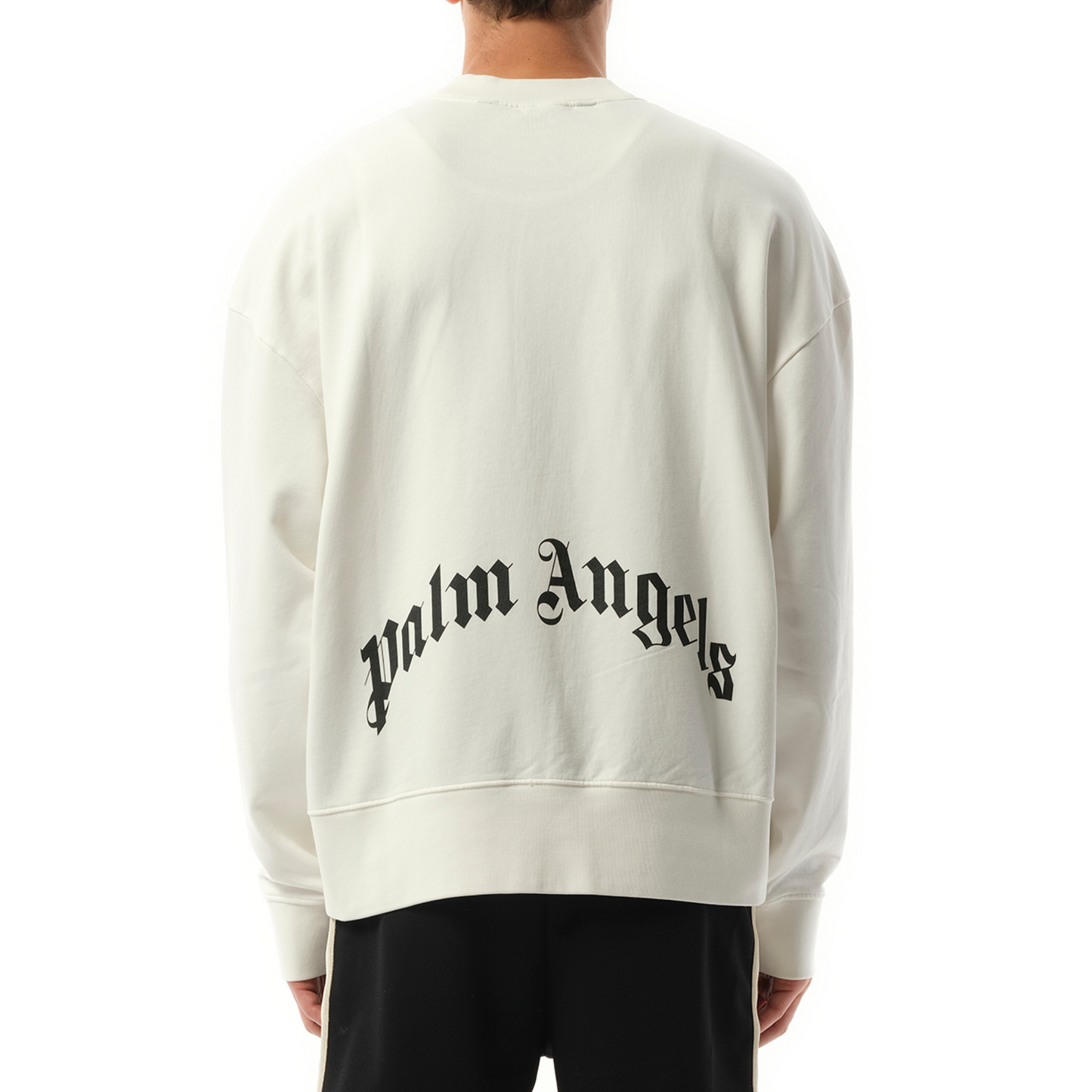 Back Curved Logo Sweatshirt in Off White/Black