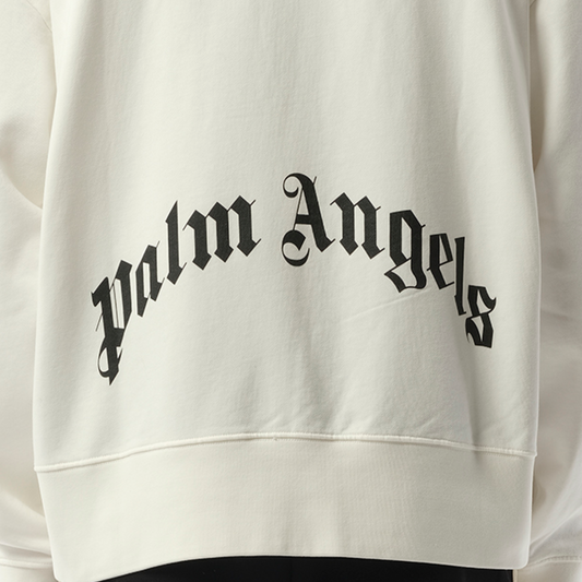 Back Curved Logo Sweatshirt in Off White/Black