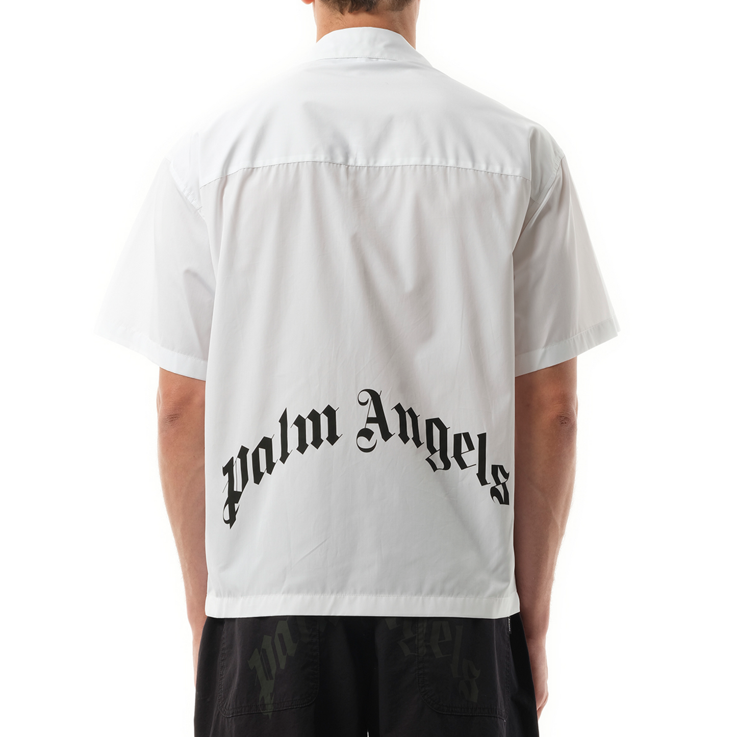 Curved Logo Classic Short Sleeve Shirt in White/Black