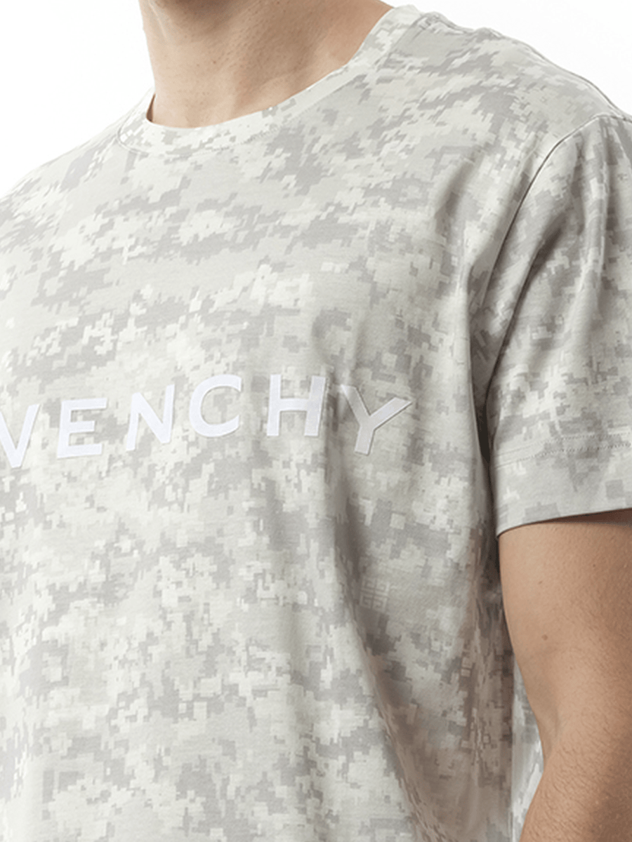 Givenchy Camo All Over T-Shirt in Pearl Grey