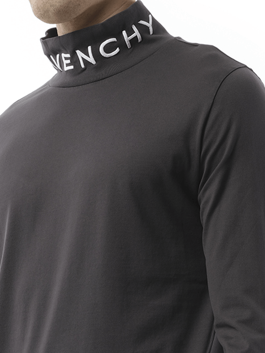 Givenchy Faded Logo Dyed Long Sleeve T-Shirt in Black/Grey