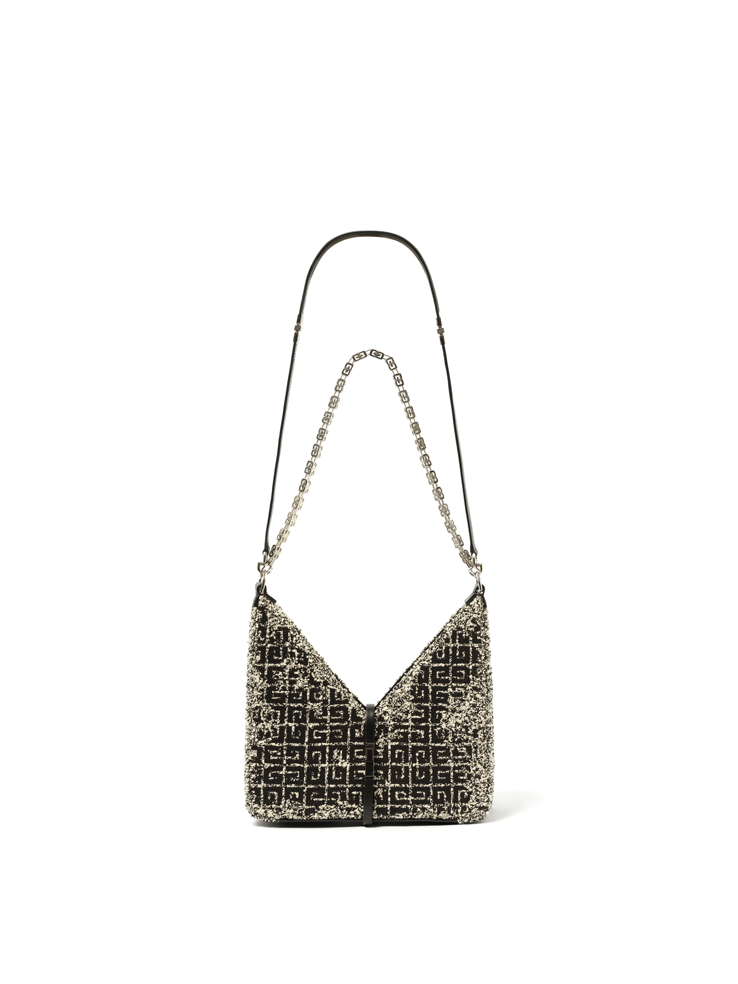 Givenchy Small Cut Out Bag in 4G Embroidered Tweed in Black