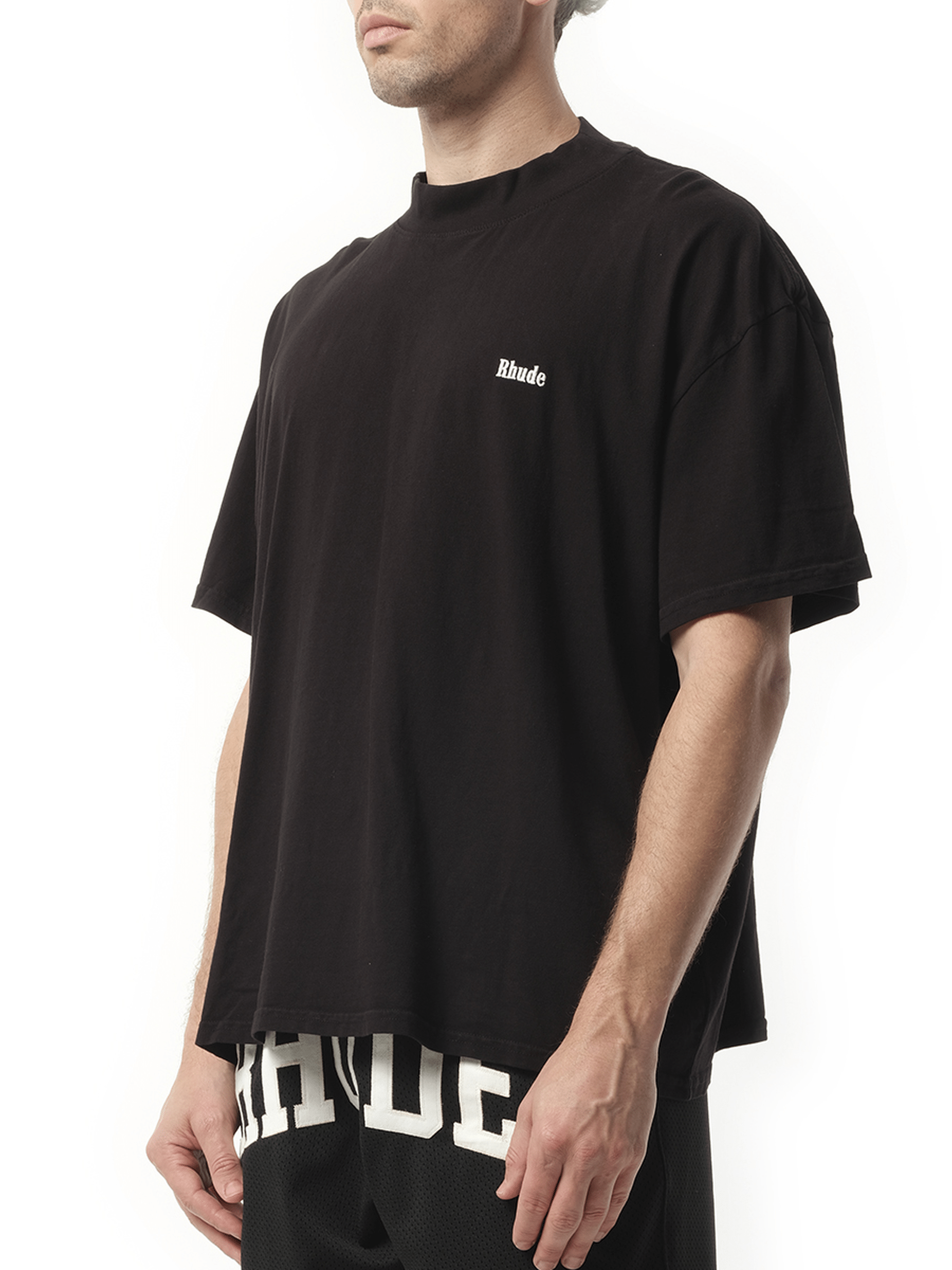 Rhude Classique Mock Neck T-Shirt in Black