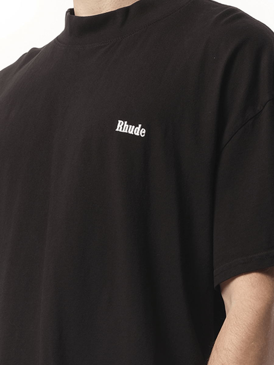Rhude Classique Mock Neck T-Shirt in Black