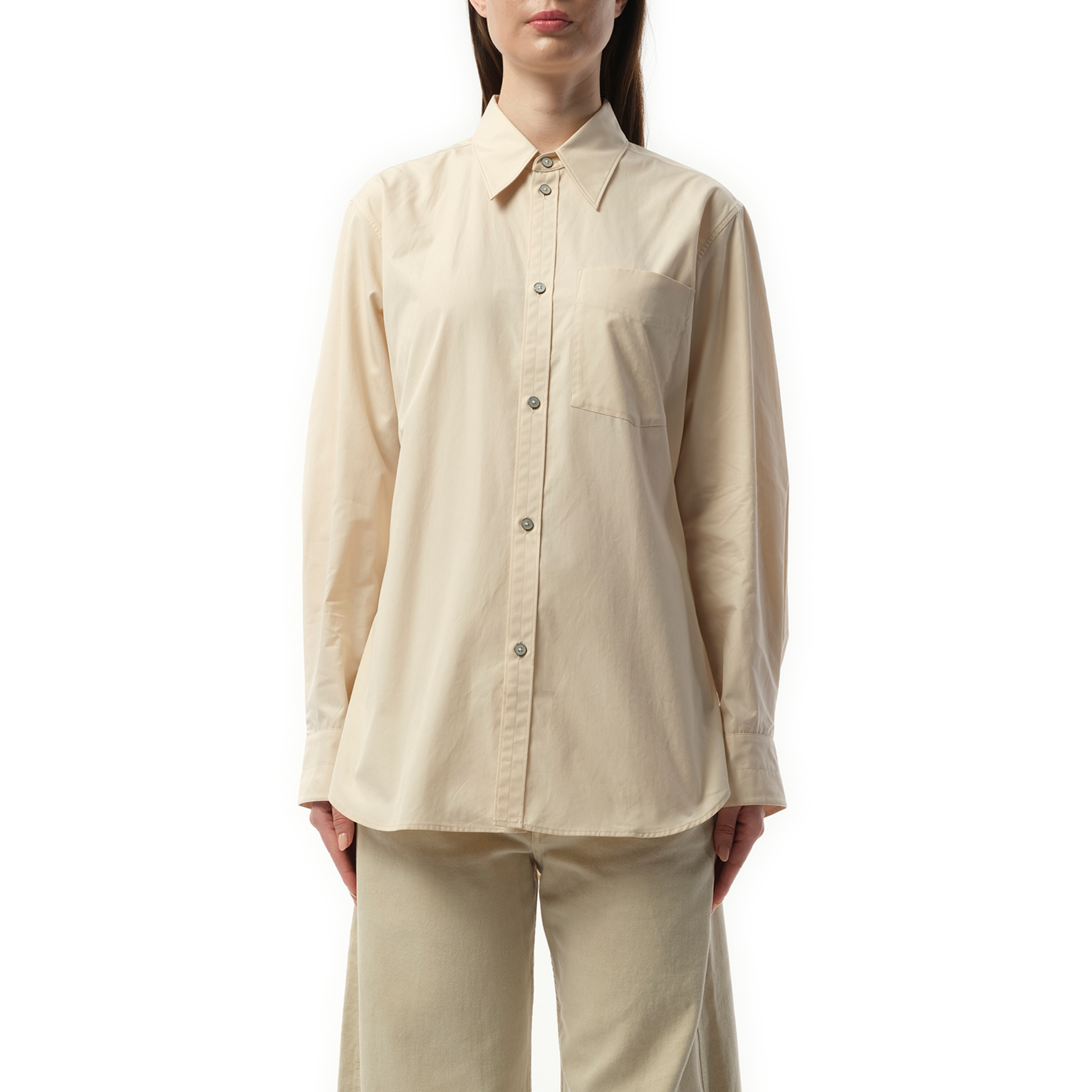 Fitted Shirt in Light Cream